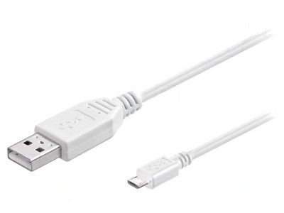 Cablu USB 2.0 USB A la USB B Micro 1.8m Alb foto