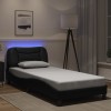 VidaXL Cadru de pat cu lumini LED, negru, 90x190 cm, piele ecologică 3213899