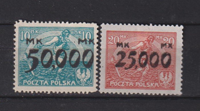 POLONIA 1923 INFLATIE MI.187-188b MH SARNIERA