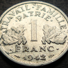 Moneda istorica 1 FRANC - FRANTA, anul 1942 * cod 3929