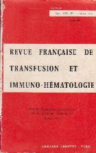 Revue Francaise de Transfusion et Immuno - Hematologie foto
