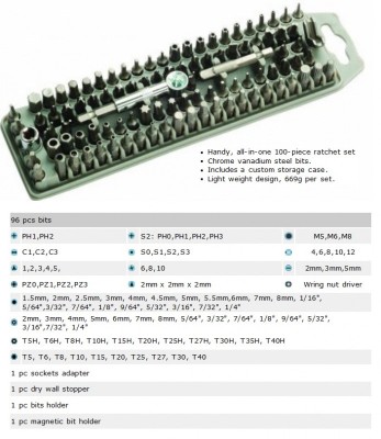 SET VARFURI SPECIALE (-BITS) PTR. SURUBELNITA, 100 PIESE SD2310 PROSKIT foto