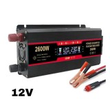 Cumpara ieftin Invertor 12v 220v 2600w Unda modificata cu Display, 1 Iesire AC Protectie Scurtcircuit 2 USB, Adaptor Auto Inclus