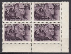 UNGARIA 1945 ENDRE BAJCSY-ZSYLINSZKY BLOC DE 4 TIMBRE MNH