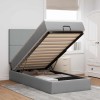 VidaXL Cadru de pat otoman cu saltea țesătură gri deschis 90x190cm 3313885