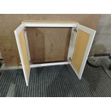 HOMCOM Acoperire pentru radiatoare cu 2 uși din ratan Capac radiator Acoperire pentru radiator pentru living dormitor 78x19x75 cm Alb | Aosom Romania