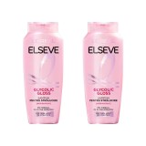 Set 2x Sampon L&amp;#039;Oreal Paris Elseve Glycolic Gloss pentru stralucirea parului, cu acid glicolic, 250 ml