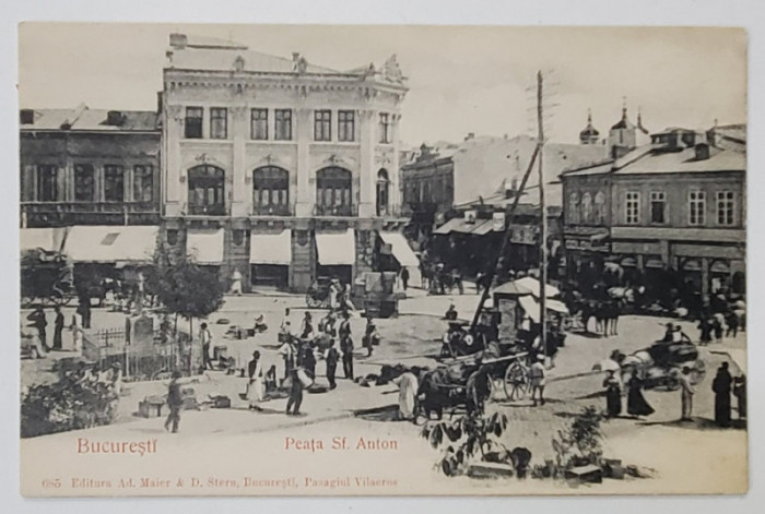 BUCURESTI , PIATA SFANTUL ANTON , CARTE POSTALA , CLASICA