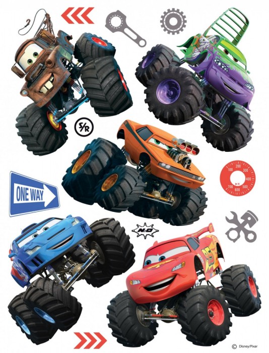 Sticker Masini cu Roti Mari - Cars - 65x85cm - DK1766