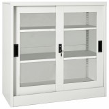 vidaXL Dulap cu ușă glisantă, gri deschis, 90x40x90 cm, oțel