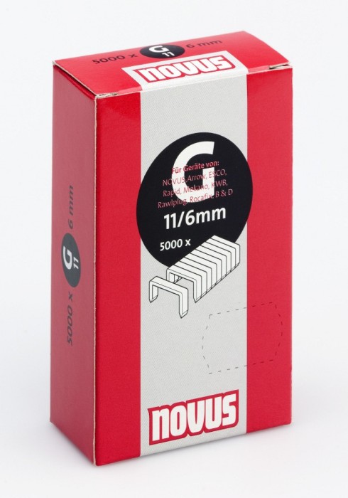 Cleme capse zincate, plate, tip 11, 6 mm, model G, 5000 buc, Novus, STE006566