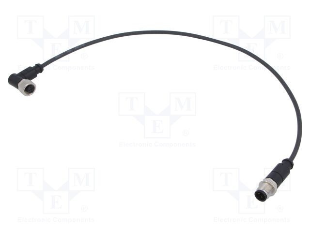 Cablu HARTING 4 pini PUR 0,5m pentru senzori automatizări M12