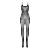 Catsuit-uri - Obsessive Catsuit Cu Deschidere Intre Picioare Din Plasa Cu Broderie Ornamentala G335 Small-Large