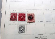 Colecție timbre fiscale (Postage Due) SUA 1894&ndash;1895 pe pagină de album filatelic &ndash; 3 timbre originale -A42