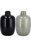 Cumpara ieftin Set 2 vaze flori sticla neagra gri 12 x 19 cm