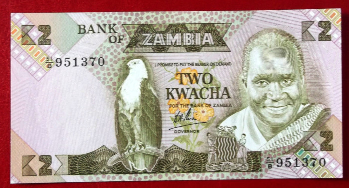 Zambia 2 kwacha 1980 (1988) sign 6 UNC necirculata **