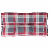 Cumpara ieftin Perna de paleti, rosu carouri, 80x40x12 cm, material textil