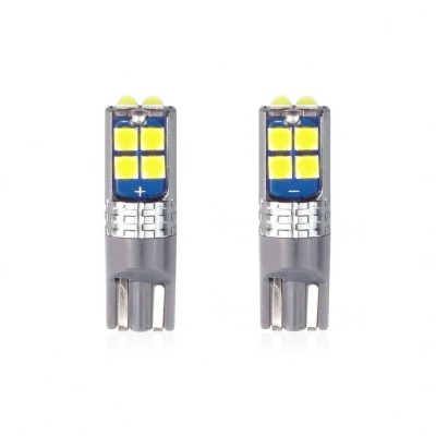 Set becuri auto cu LED CANBUS T10 W5W 10 SMD Alb 12/24V AM02447. foto