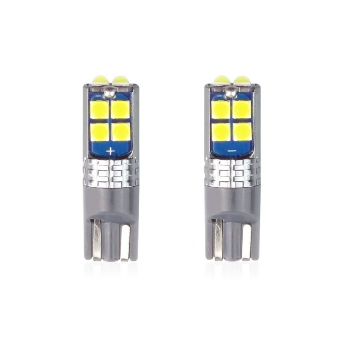 Set becuri auto cu LED CANBUS T10 W5W 10 SMD Alb 12/24V AM02447.