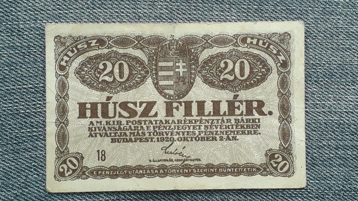 20 Filler 1920 Ungaria / seria 18