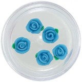 Decorațiuni turcoaz pentru unghii - flori acrilice, INGINAILS