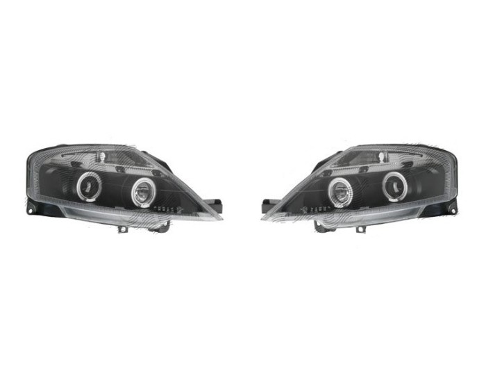 Set faruri tuning CITROEN C3 (FC), 01.2002-12.2010, Taiwan, partea stanga+dreapta, tip bec H1+H1; manual; negru, transparent;