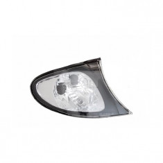 Lampa semnalizare fata Bmw Seria 3 (E46) Sdn/Combi,10.2001-06.2005, Stanga, omologare ECE, semnalizator alb, cu rama neagra, fara suport becuri, TYC,