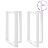 vidaXL Picioare de masă de bar &icirc;n formă de T, 2 buc., alb, 60x35x(90-91) cm, oțel