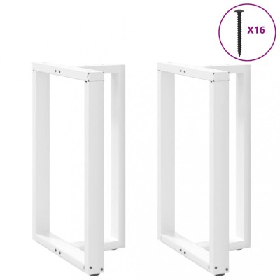 vidaXL Picioare de masă de bar &amp;icirc;n formă de T, 2 buc., alb, 60x35x(90-91) cm, oțel 4013081 foto