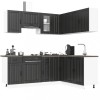 Set dulap de bucătărie 11 piese &bdquo;Kalmar&rdquo; lemn negru prelucrat