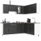 Set dulap de bucătărie 11 piese &bdquo;Lucca&rdquo; lemn negru prelucrat