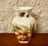 VAZA DIN PORTELAN ENGLEZESC- AYNSLEY- FINE ENGLISH BONE CHINA- &quot;ORCHARD GOLD&quot; L12,5CM