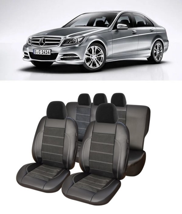 Set huse scaune piele Alcantara Mercedes Clasa C W204 (2007-2014)