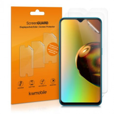 Set 3 Folii de protectie pentru Samsung Galaxy A12, Kwmobile, Fata, Transparenta, 54211.1