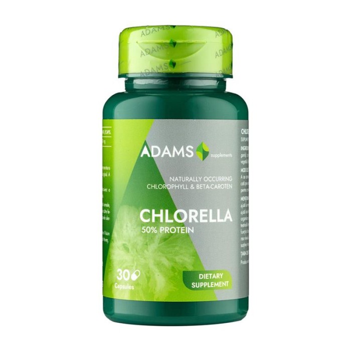 Chlorella 300 miligrame 30 capsule Adams Vision