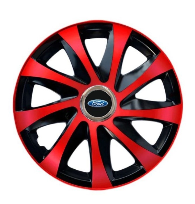 Set 4 capace roti Drift extra red R15 pentru gama Ford
