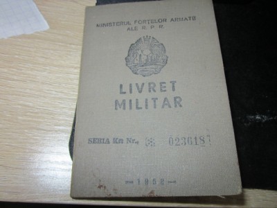 livret militar an 1960 grad soldat foto