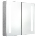 Cumpara ieftin Dulap de baie cu oglinda si LED, gri beton, 62x14x60 cm