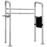 HOMCOM Cadru WC Reglabil, Cadru de Siguranță pentru Baie, cu Brațe și Ventuze, Accesoriu Baie | Aosom Romania