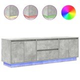 Cumpara ieftin Dulap TV cu lumini LED Gri beton 160,5x41x50 cm