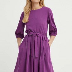 Weekend Max Mara rochie din bumbac culoarea violet, mini, evazați, 2415621072600 2415620000000