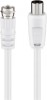 Cablu antena coaxial - F 1.5m T-T Alb, Goobay G11726