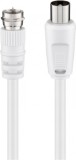 Cablu antena coaxial - F 1.5m T-T Alb, Goobay G11726