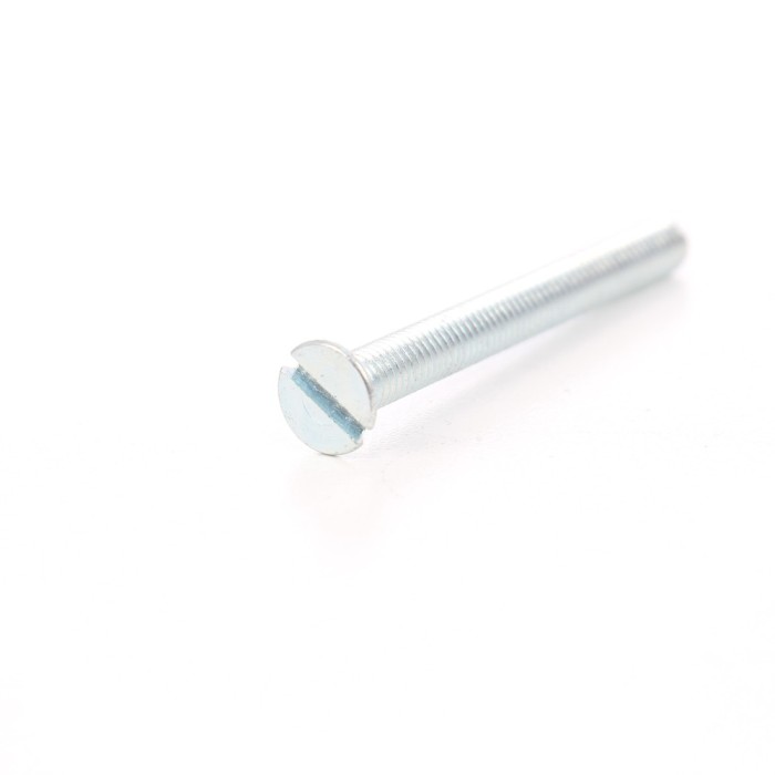 Surub cu cap inecat crestat, otel, zincat alb, M6 x 60 mm