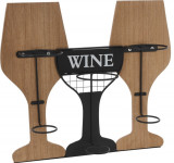 Suport pentru 3 sticle de vin, 39x11x35 cm, cu fixare pe perete, metal