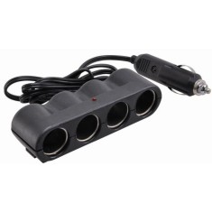 Priza auto multipla Automax cu 4 iesiri de 12V 1A cu led, max.100W , cablu de 90 cm