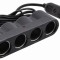 Priza auto multipla Automax cu 4 iesiri de 12V 1A cu led, max.100W , cablu de 90 cm AutoDrive ProParts