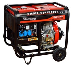 Generator curent 6.5kW 6500W 230V 12V+pornire la cheie+roti si maner motor diesel 10CP (KD122)
