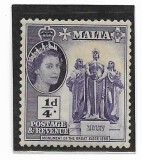 Malta - Elizabeth II, 1956-1957 - valoare neobliterata