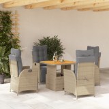 vidaXL Set mobilier de grădină cu perne, 5 piese, bej, poliratan 3277484